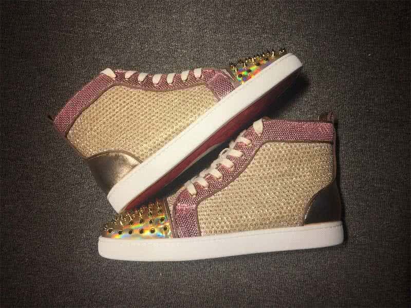 Christian Louboutin Lou Spikes Men/Women Pink/Gold 9