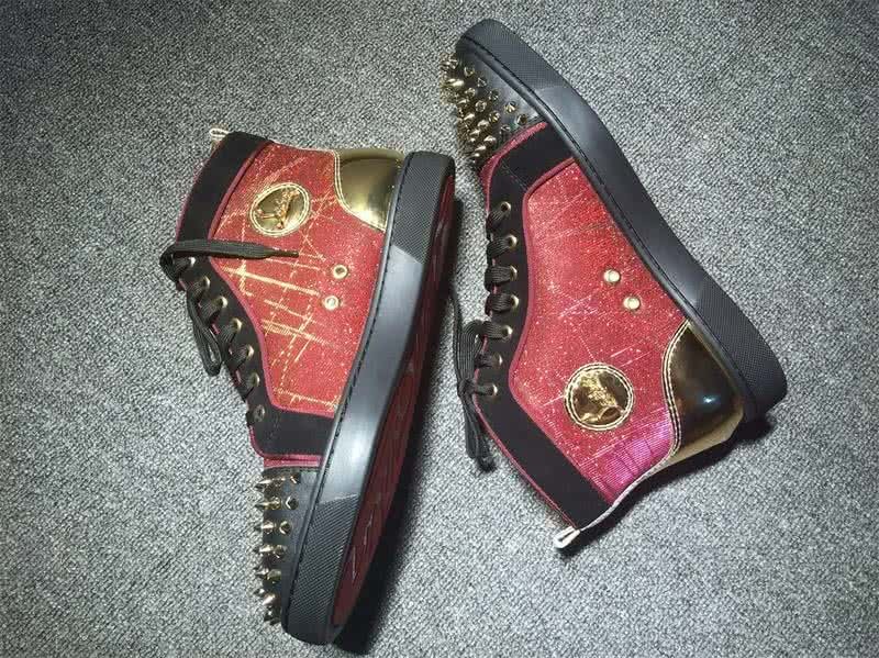 Christian Louboutin Lou Spikes Men/Women Dark Red/Black 8