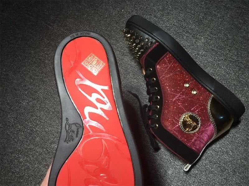Christian Louboutin Lou Spikes Men/Women Dark Red/Black 9