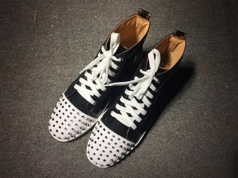 Christian Louboutin Lou Spikes Men/Women Black/White 1