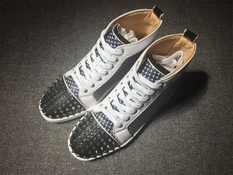 Christian Louboutin Lou Spikes Men/Women Black/White 1