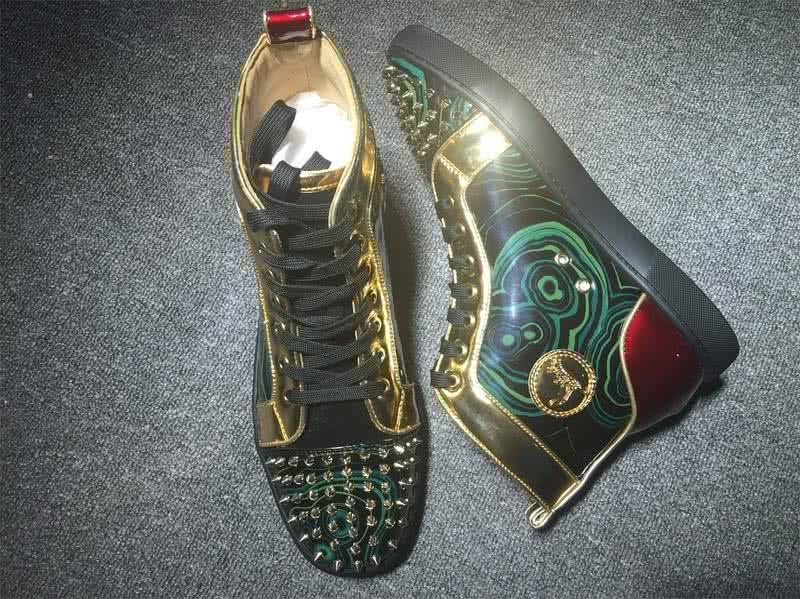 Christian Louboutin Lou Spikes Men/Women Green/Gold 6