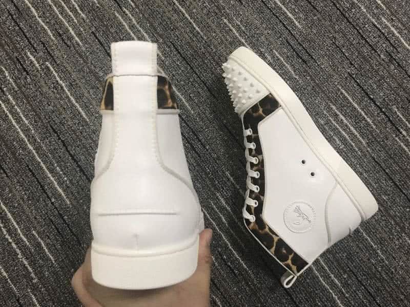 Christian Louboutin Lou Spikes Men/Women White/Leopard print 7