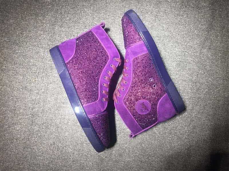 Christian Louboutin Rhinestone Men/Women Purple 7