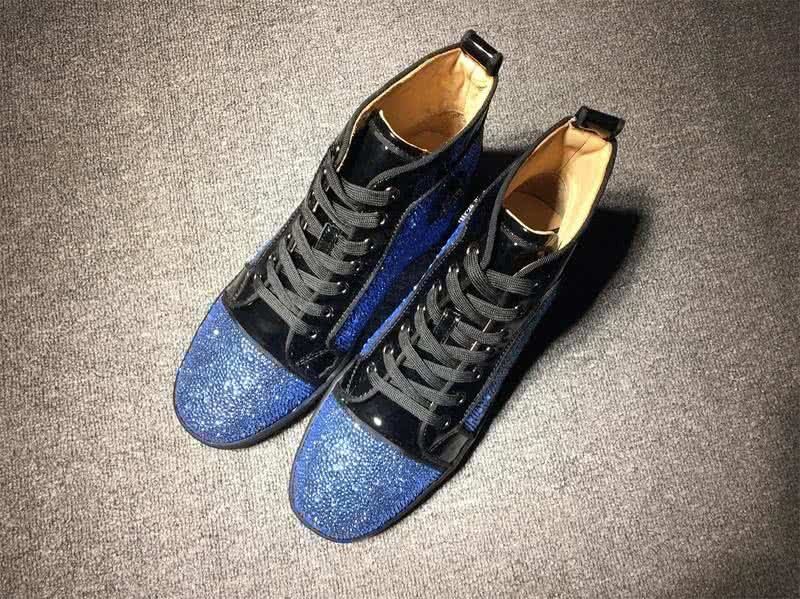 Christian Louboutin Rhinestone Men/Women Black/Blue 1
