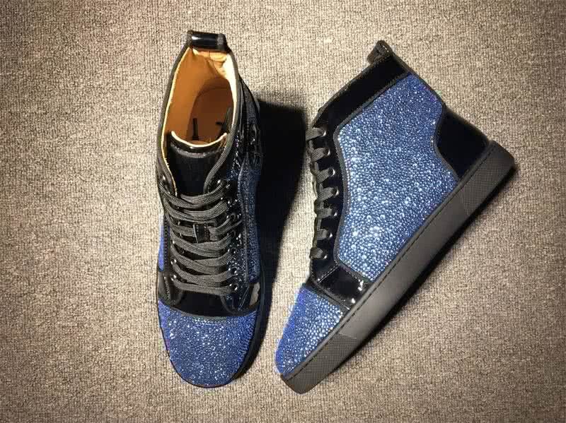 Christian Louboutin Rhinestone Men/Women Black/Blue 3