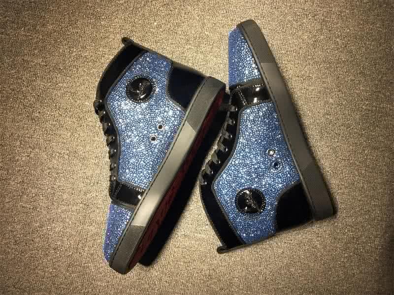 Christian Louboutin Rhinestone Men/Women Black/Blue 5