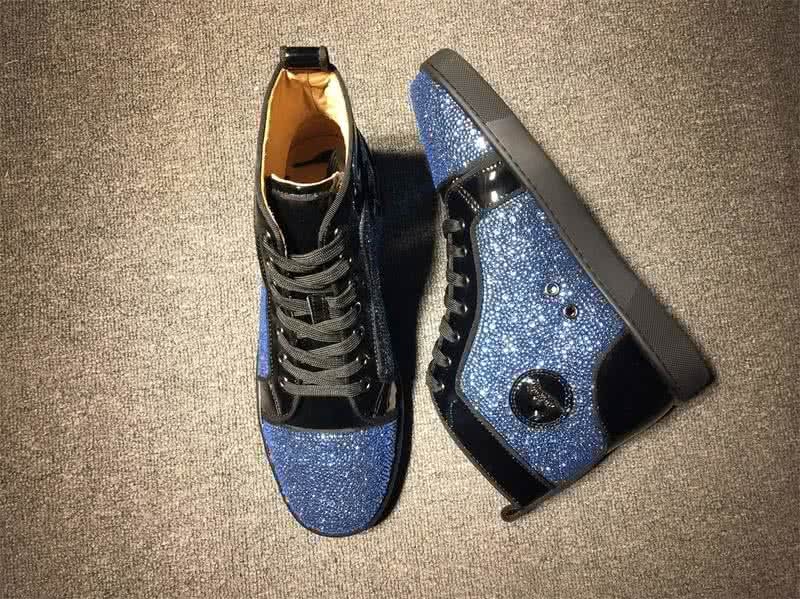 Christian Louboutin Rhinestone Men/Women Black/Blue 6