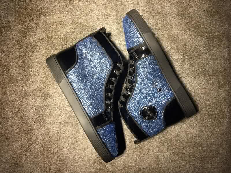 Christian Louboutin Rhinestone Men/Women Black/Blue 7