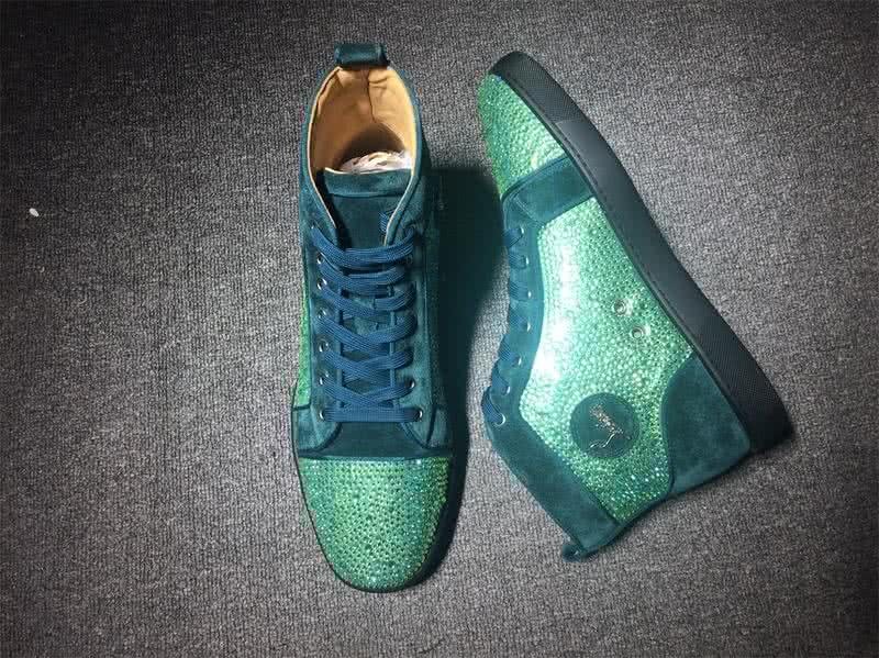 Christian Louboutin Rhinestone Men/Women Green 6
