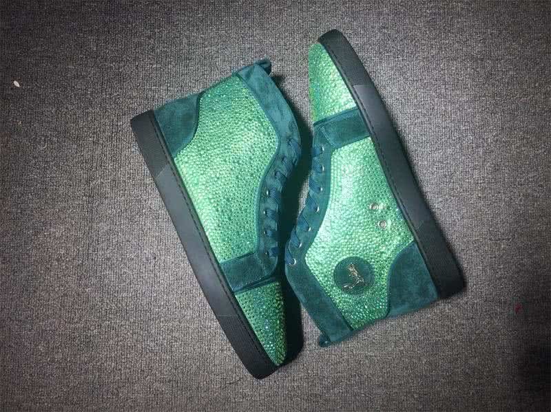Christian Louboutin Rhinestone Men/Women Green 7