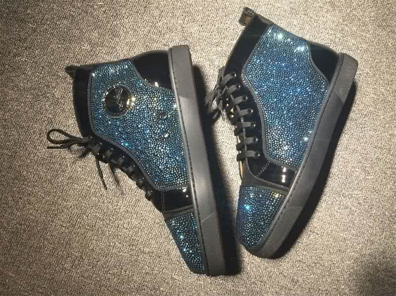 Christian Louboutin Rhinestone Men/Women Black/Blue 4