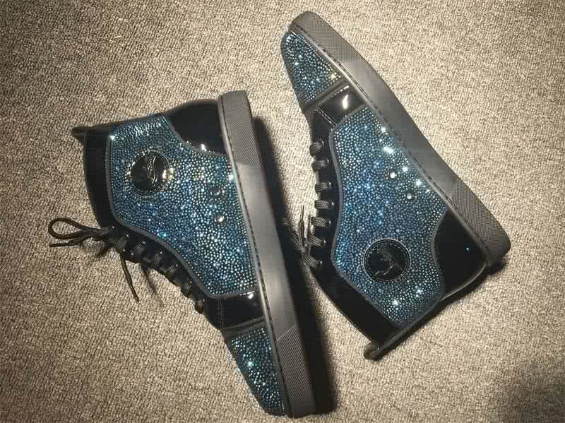 Christian Louboutin Rhinestone Men/Women Black/Blue 5