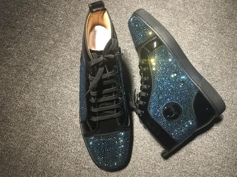 Christian Louboutin Rhinestone Men/Women Black/Blue 6