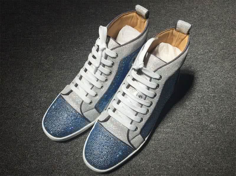 Christian Louboutin Rhinestone Men/Women Blue/Silver 1