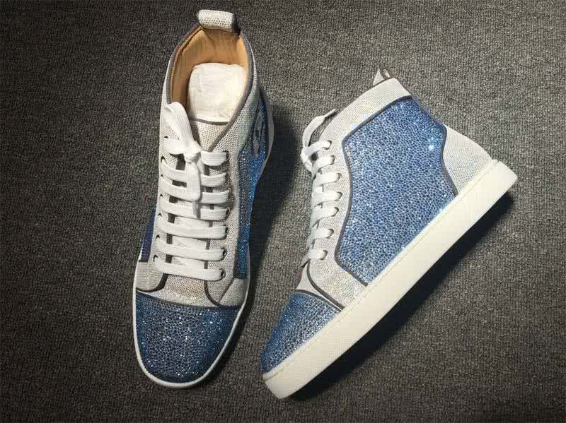 Christian Louboutin Rhinestone Men/Women Blue/Silver 2