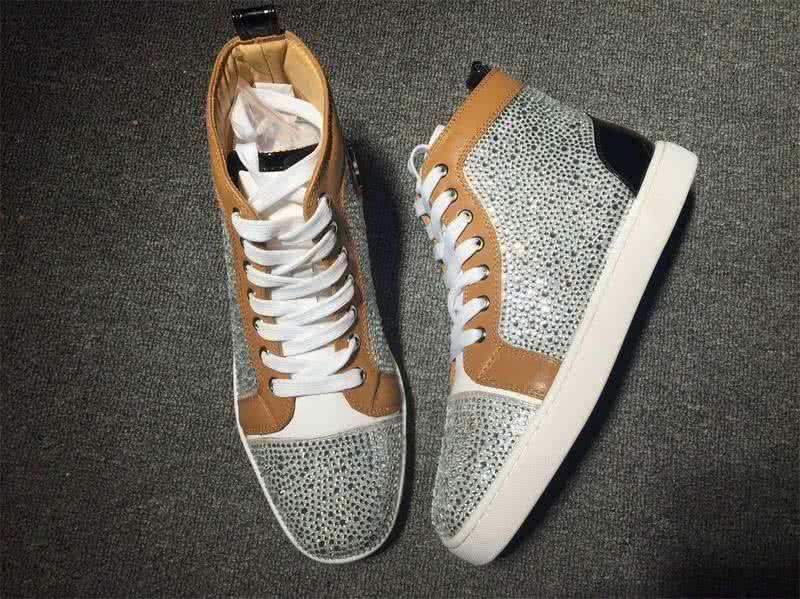 Christian Louboutin Rhinestone Men/Women Silver/Brown 2