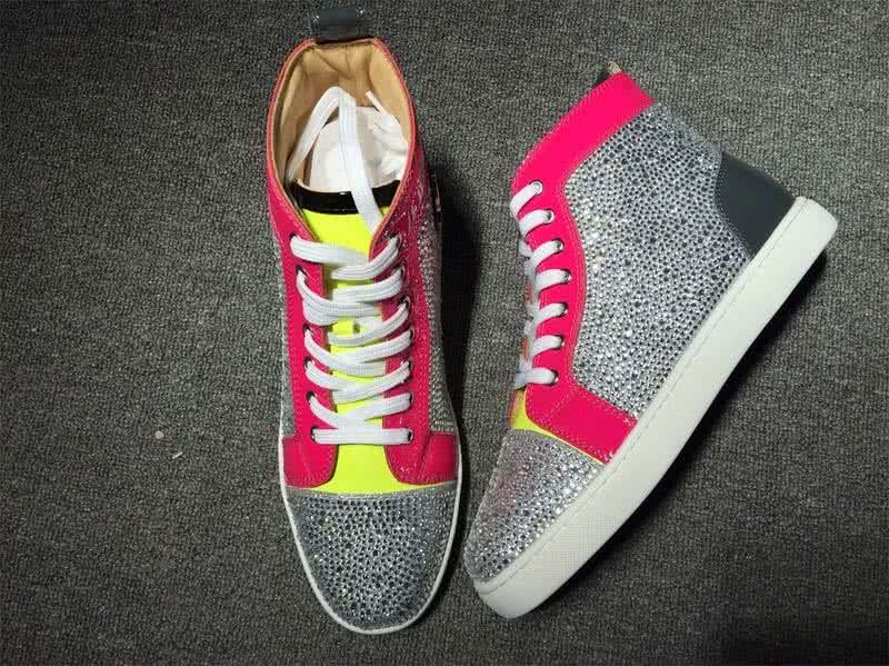 Christian Louboutin Rhinestone Men/Women Silver/Yellow/Rose Red 2
