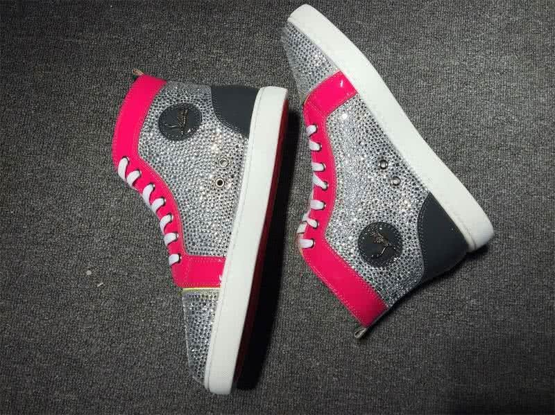 Christian Louboutin Rhinestone Men/Women Silver/Yellow/Rose Red 6
