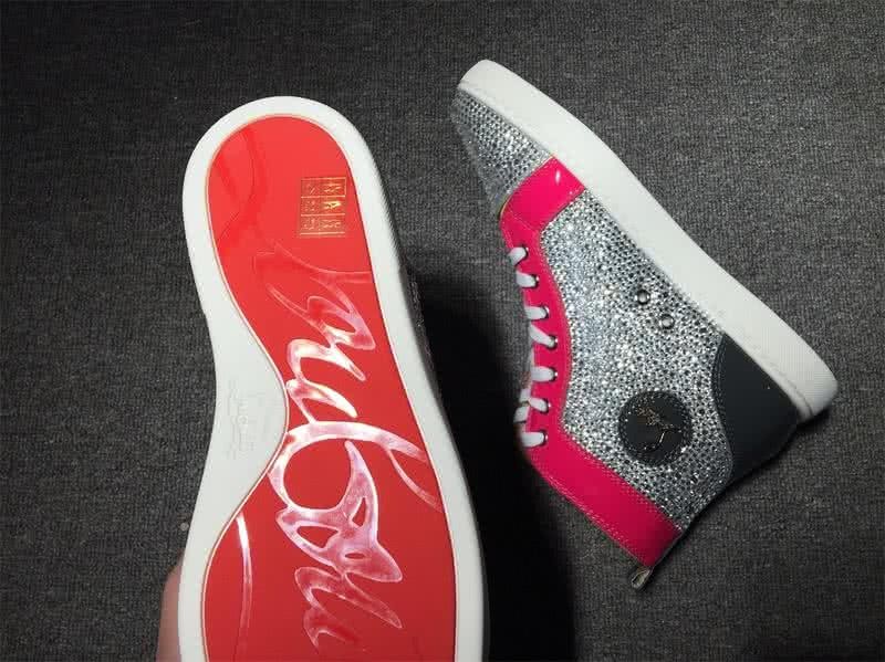 Christian Louboutin Rhinestone Men/Women Silver/Yellow/Rose Red 7