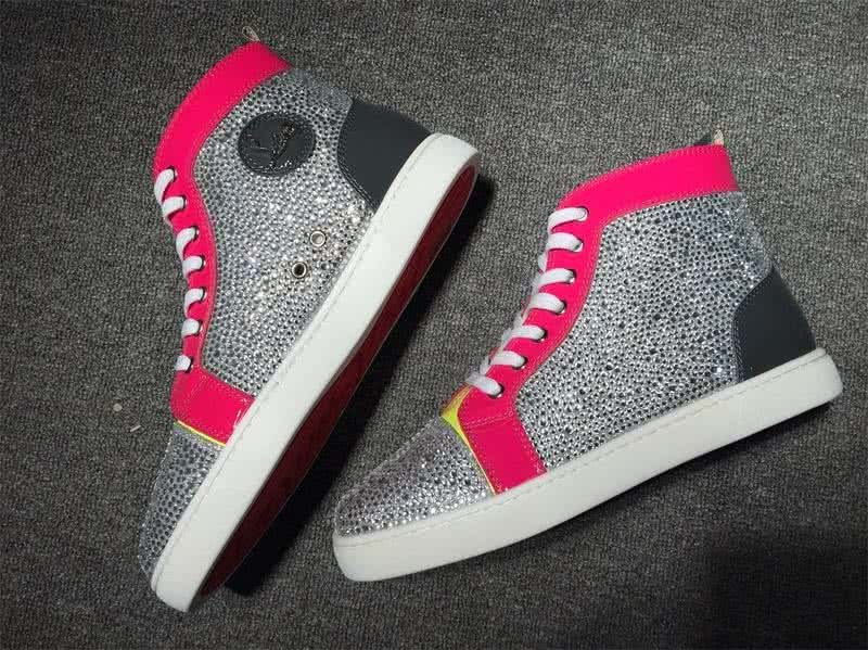 Christian Louboutin Rhinestone Men/Women Silver/Yellow/Rose Red 8