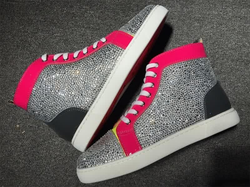 Christian Louboutin Rhinestone Men/Women Silver/Yellow/Rose Red 9