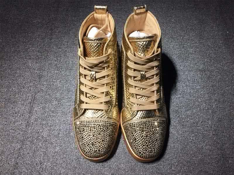 Christian Louboutin Rhinestone Men/Women Gold 2