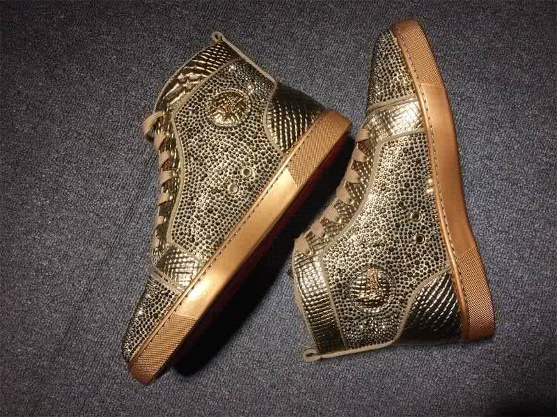 Christian Louboutin Rhinestone Men/Women Gold 5