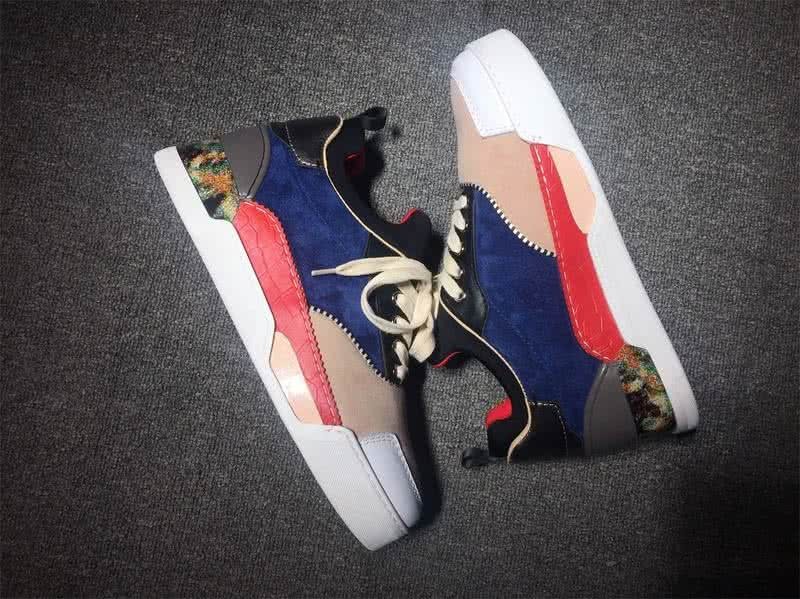 Christian Louboutin Low Top Men's Light Orange Blue Red And Black 5