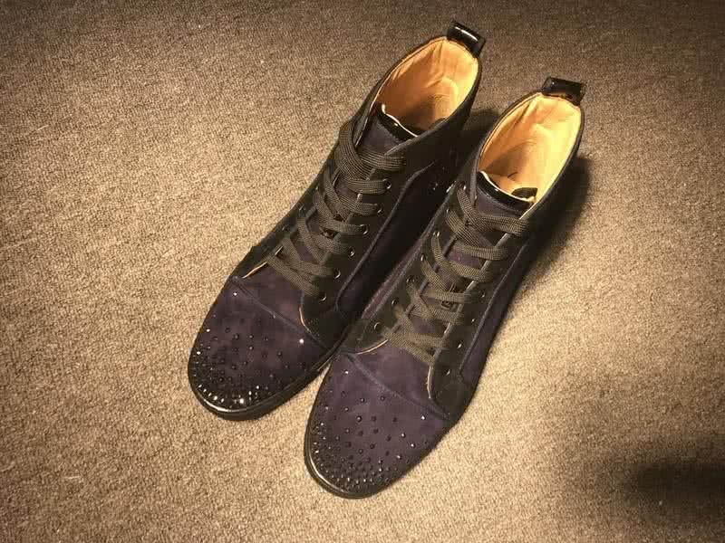 Christian Louboutin High Top Purple Suede Rhinestones On Toe Cap 1