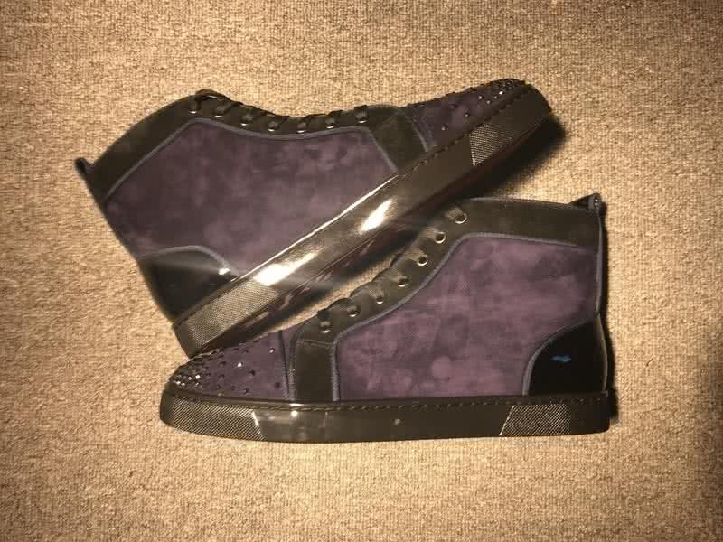 Christian Louboutin High Top Purple Suede Rhinestones On Toe Cap 9