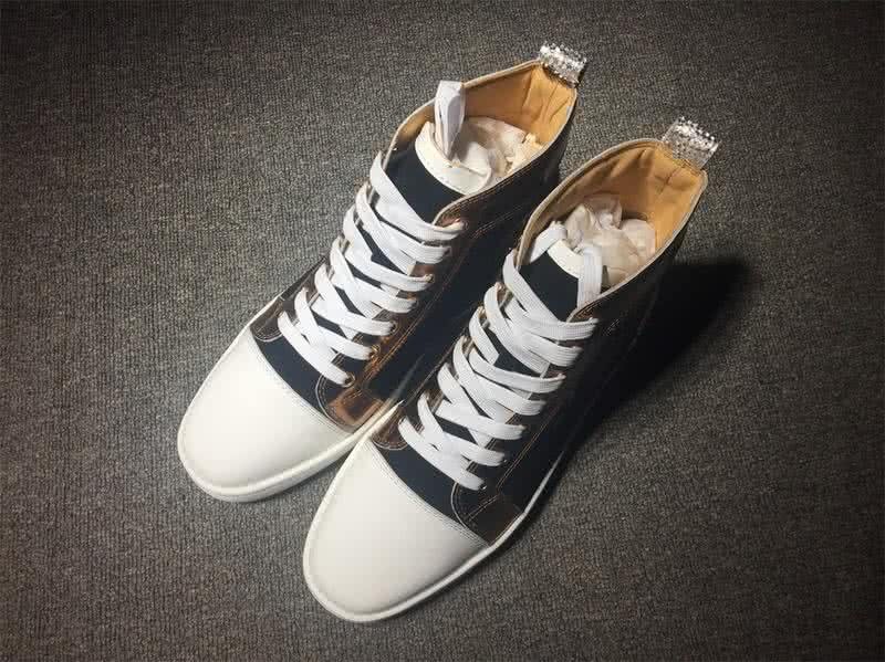 Christian Louboutin High Top Suede Black White Silver 1