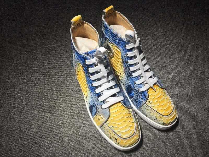 Christian Louboutin Python Sneaker Men/Women Yellow/Blue 2
