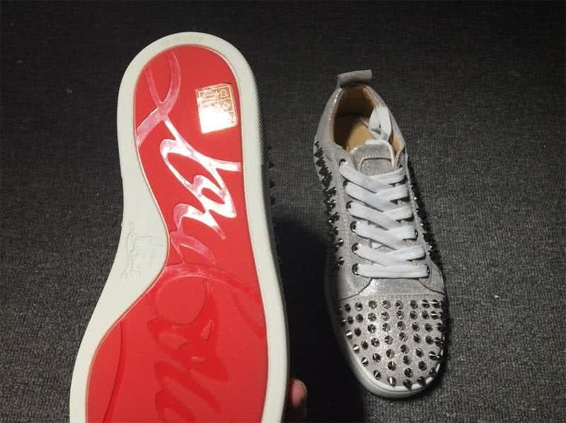 Christian Louboutin Low Top Lace-up All Grey Rivets 6