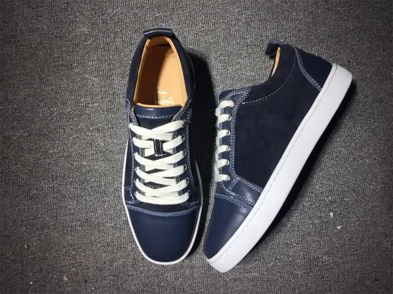 Christian Louboutin Low Top Lace-up Dark Blue Leather 3