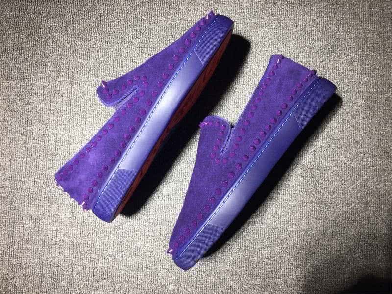 Christian Louboutin Low Top Rivets Along Brim Purple Suede 5