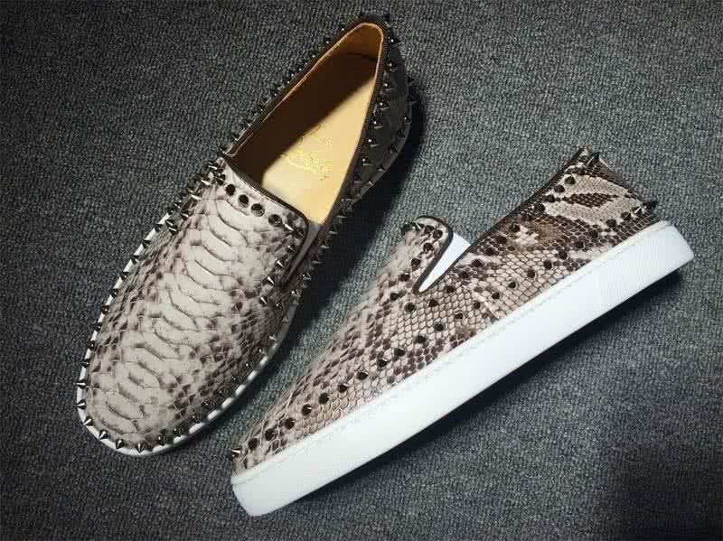 Christian Louboutin Low Top Rivets Fake Snakeskin 3