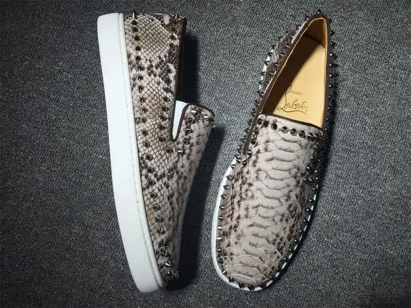 Christian Louboutin Low Top Rivets Fake Snakeskin 2