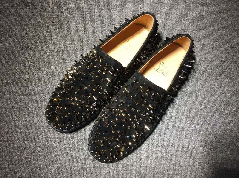 Christian Louboutin Low Top Black Suede Upper And Different Rivets 1