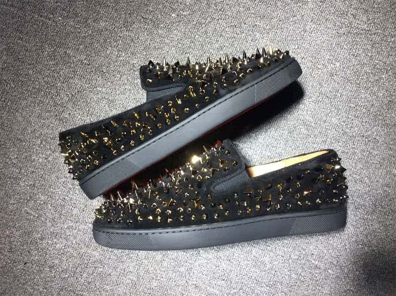 Christian Louboutin Low Top Black Suede Upper And Different Rivets 9