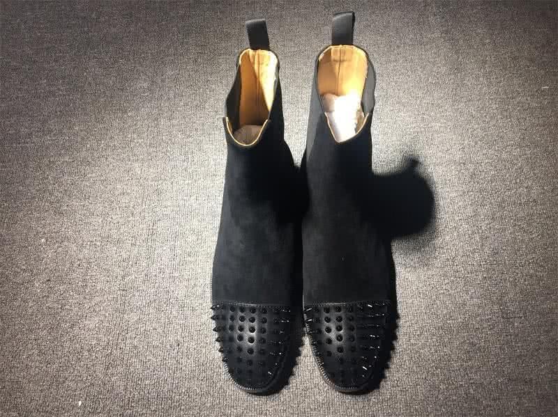 Christian Louboutin Men's Boots Black Suede And Rivets On The Toe Cap 2