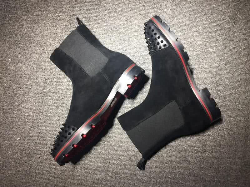 Christian Louboutin Men's Boots Black Suede And Rivets On The Toe Cap 4