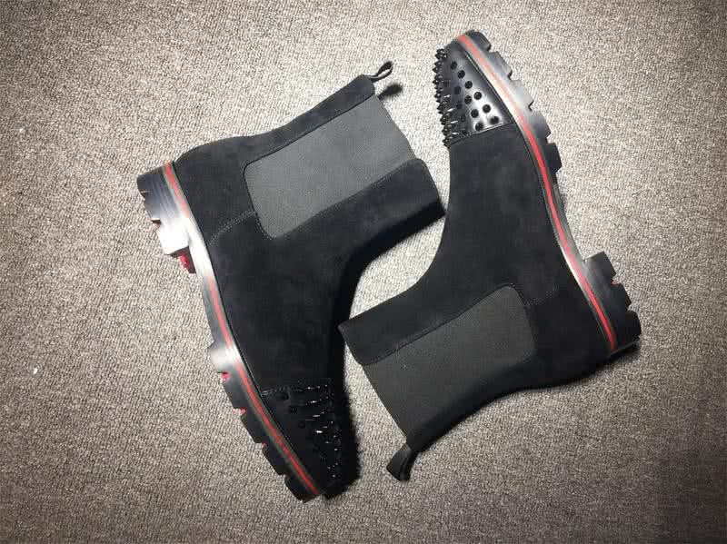Christian Louboutin Men's Boots Black Suede And Rivets On The Toe Cap 7