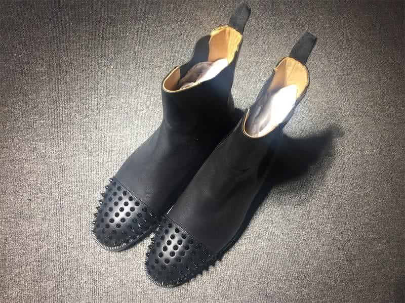 Christian Louboutin Men's Boots Black And Rivets On The Toe Cap 1