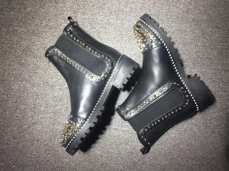 Christian Louboutin Men's Boots Black And Rivets 5
