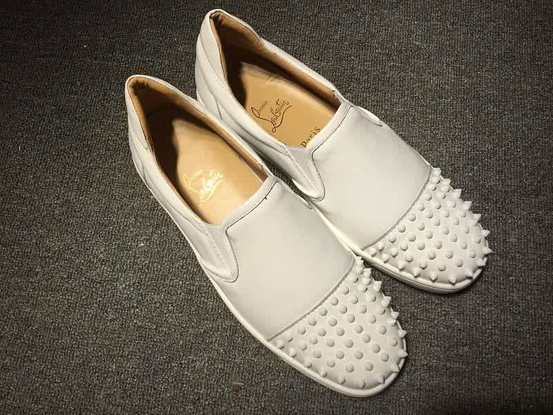 Christian Louboutin Low Top White And White Rivets on The Toe Cap 3