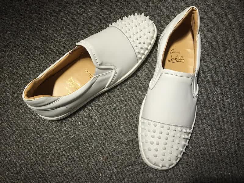 Christian Louboutin Low Top White And White Rivets on The Toe Cap 5