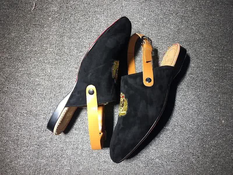 Christian Louboutin Women's Sandals Black Suede Khaki And Embroidery 6