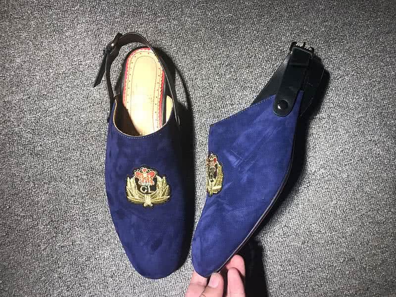 Christian Louboutin Women's Sandals Blue Suede And Embroidery 3