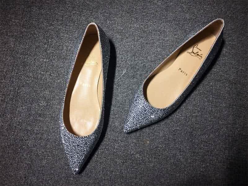 Christian Louboutin Women's Flats All Black Rhinestone And Silver Upper 3